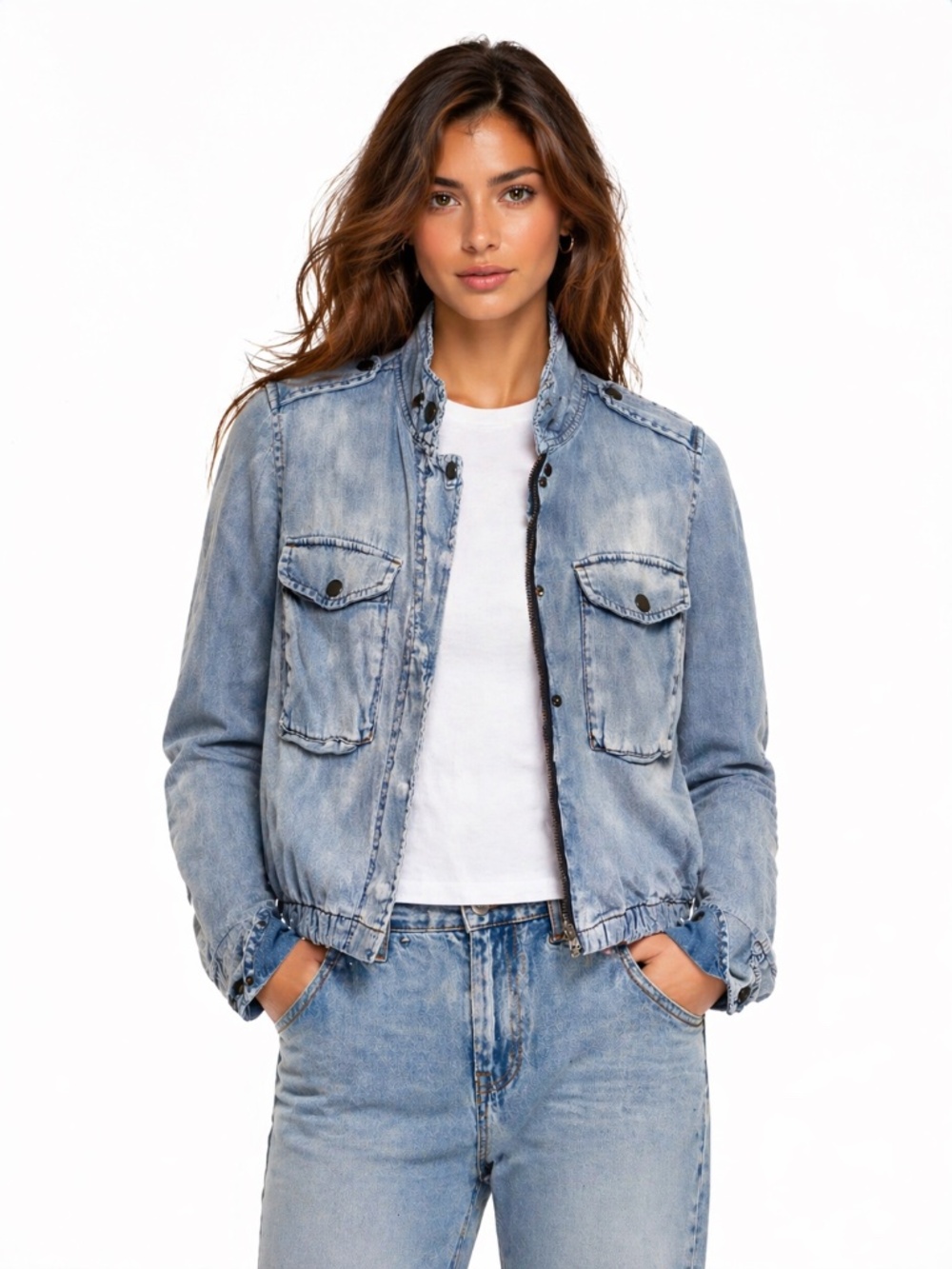 Anthropologie Pistola denim/jean jacket XS summer back yard barbecue cabin core